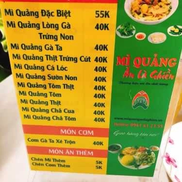 Thực đơn- Ăn vặt Mì Quảng Ăn Là Ghiền - Trần Cao Vân