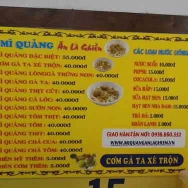 Thực đơn- Ăn vặt Mì Quảng Ăn Là Ghiền - Trần Cao Vân