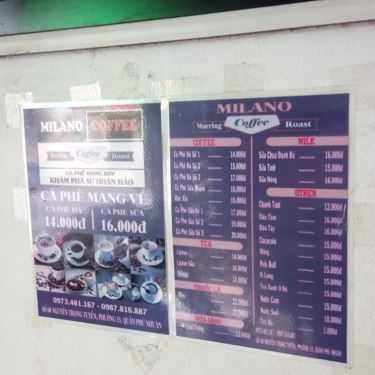 Thực đơn- Milano Cafe - Nguyễn Trọng Tuyển