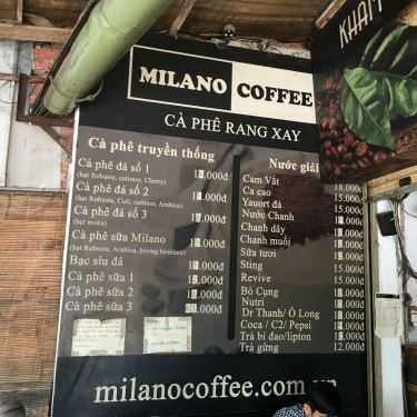 Thực đơn- Milano Coffee - Hiệp Bình