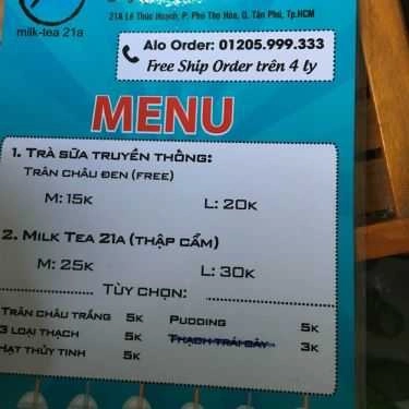 Thực đơn- Cafe M - Milk Tea