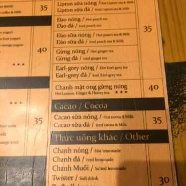 Thực đơn- Milky Way Rooftop Cafe