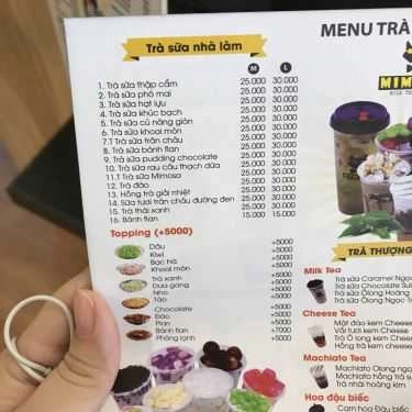 Thực đơn- Cafe Mimosa Milk Tea House