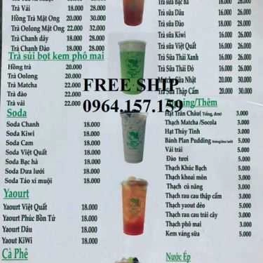 Thực đơn- Cafe Miss Tea - Đại Học Quốc Gia