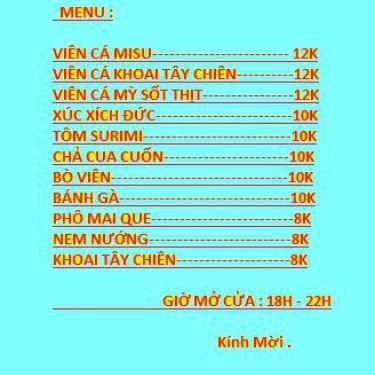 Thực đơn- Ăn vặt Misu - Khoai Tây Chiên & Mì Sốt Thịt