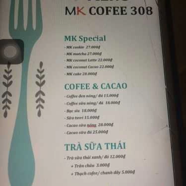 Thực đơn- MK Coffee - Nguyễn Oanh