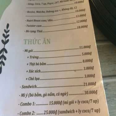 Thực đơn- MK Coffee - Nguyễn Oanh