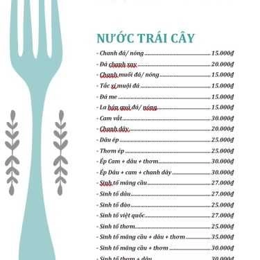 Thực đơn- MK Coffee - Nguyễn Oanh