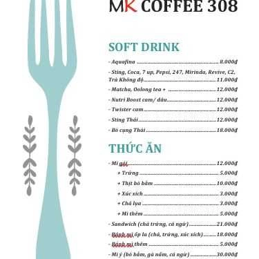 Thực đơn- MK Coffee - Nguyễn Oanh