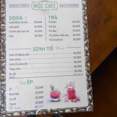 Thực đơn- Mộc - Sinh Tố & Coffee