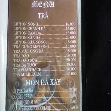 Thực đơn- Mộc Coffee - Đường D1