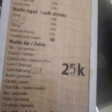 Thực đơn- Mộc - Coffee & Fresh Juice
