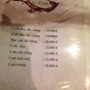 Thực đơn- Mộc Thuyền Cafe