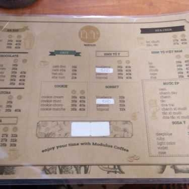 Thực đơn- Modulus Coffee