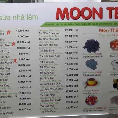 Thực đơn- Ăn vặt Trà Sữa Moon Tea