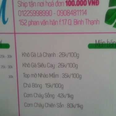 Thực đơn- Mr.M - Ăn Vặt Nhà Làm