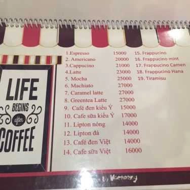 Thực đơn- Mr. Mon Coffee & Candy Shop - Thống Nhất