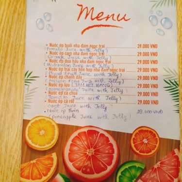 Thực đơn- Cafe Mr. Orange - Nước Ép Sạch