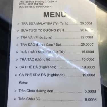 Thực đơn- Ăn vặt Mr. Teh - Trà Sữa Malaysia