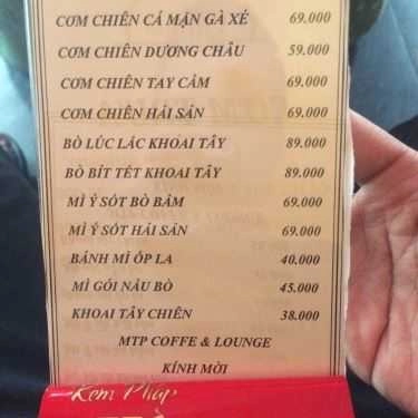 Thực đơn- MTP Coffee & Lounge