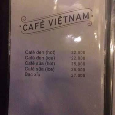 Thực đơn- MTP Coffee & Lounge