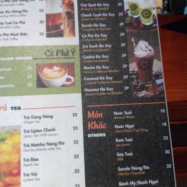 Thực đơn- My Coffee - Đường Số 3