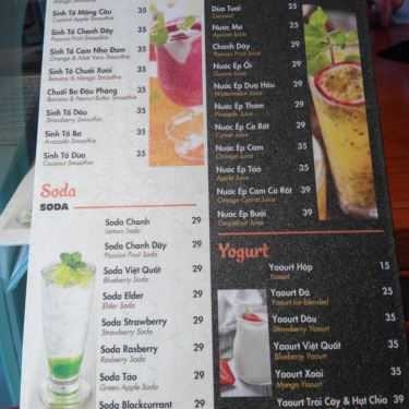 Thực đơn- My Coffee - Đường Số 3