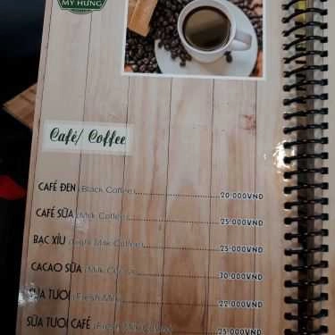 Thực đơn- Mỹ Hưng Coffee