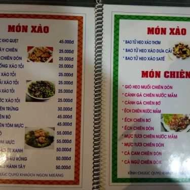 Thực đơn- Mỹ Linh 9999 - Quán Nhậu Bình Dân
