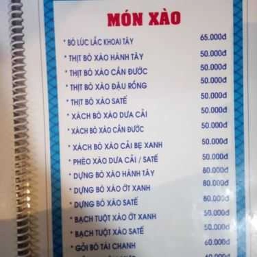 Thực đơn- Mỹ Linh 9999 - Quán Nhậu Bình Dân