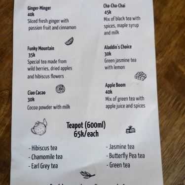 Thực đơn- Cafe My Spot Tea House
