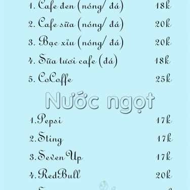 Thực đơn- Cafe Myracle Milk Tea - Nguyễn Đình Chiểu