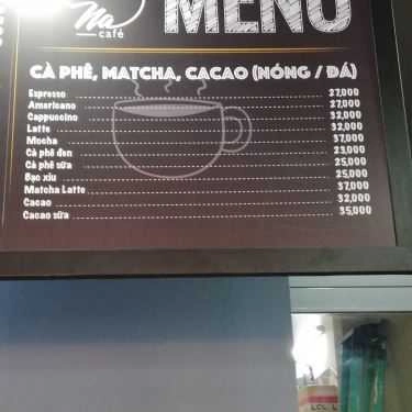 Thực đơn- Na Cafe - Phan Đình Phùng