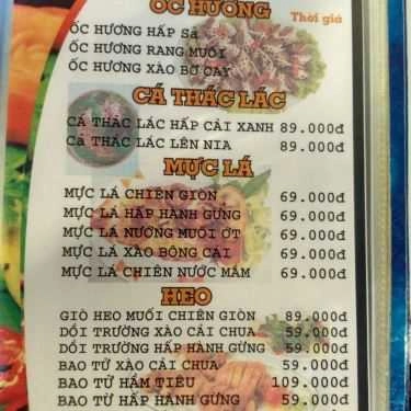 Thực đơn- Quán Nhậu Năm Cua - Hải Sản & Các Món Ăn Đồng Quê