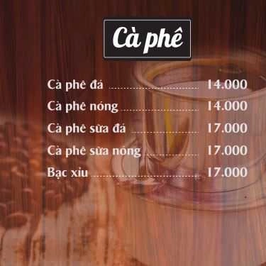 Thực đơn- Nắng Coffee - Phạm Văn Đồng