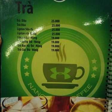 Thực đơn- Nắng Xanh Coffee