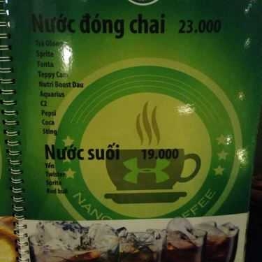 Thực đơn- Nắng Xanh Coffee