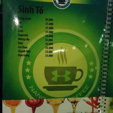 Thực đơn- Nắng Xanh Coffee