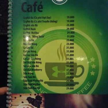 Thực đơn- Nắng Xanh Coffee