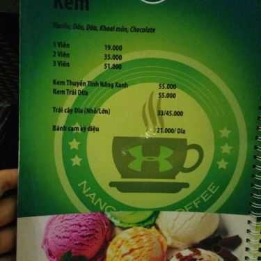 Thực đơn- Nắng Xanh Coffee