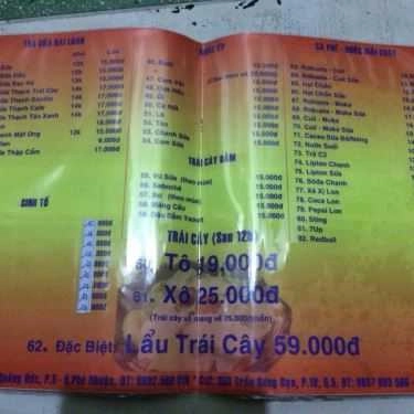 Thực đơn- Napoli - Cafe & Trái Cây Tô