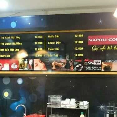 Thực đơn- Napoli Coffee - Phạm Hùng