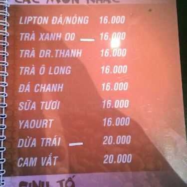 Thực đơn- Napoli N1 Coffee - Nguyễn Công Trứ