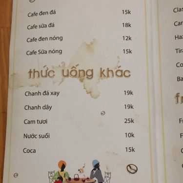 Thực đơn- Nâu Đá Coffee