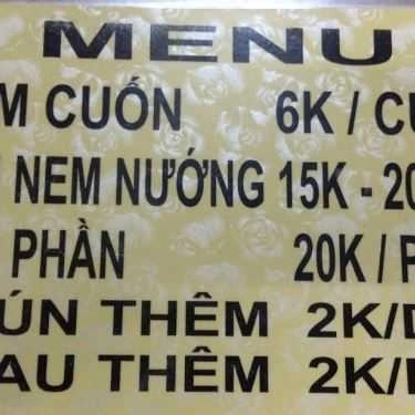 Thực đơn- Ăn vặt Nem Cuốn Phú Yên - Âu Cơ