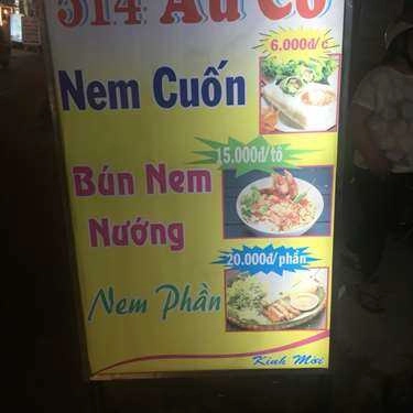 Thực đơn- Ăn vặt Nem Cuốn Phú Yên - Âu Cơ