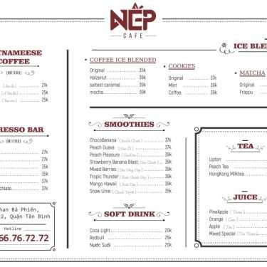 Thực đơn- Nếp Coffee
