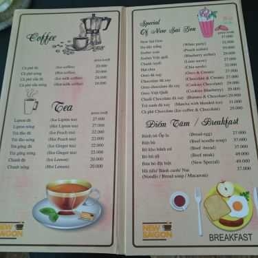 Thực đơn- New Saigon Cafe