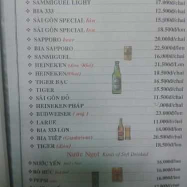 Thực đơn- Nghĩa Phát - Quán Nhậu Hải Sản