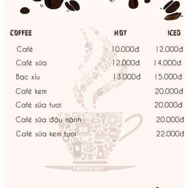 Thực đơn- Cafe Ngõ Cofee & Tea